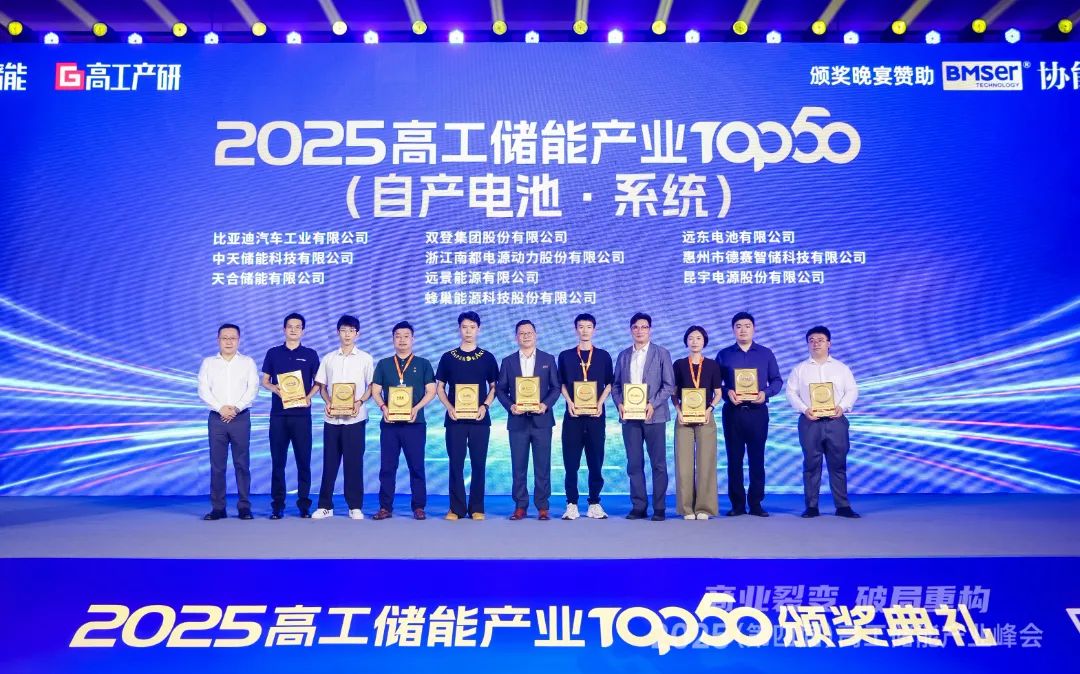 再獲殊榮！德賽電池榮登2025高工儲能產業“儲能電池·系統榜單TOP10”
